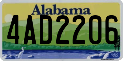AL license plate 4AD2206