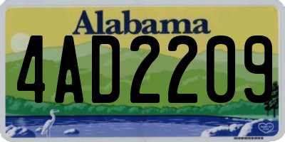 AL license plate 4AD2209