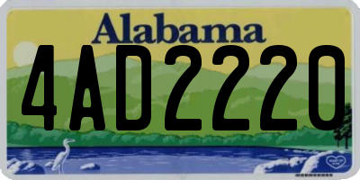 AL license plate 4AD2220