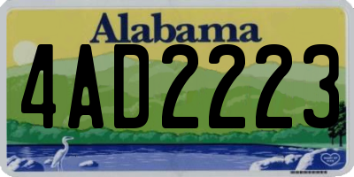 AL license plate 4AD2223