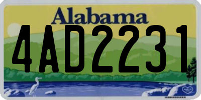 AL license plate 4AD2231