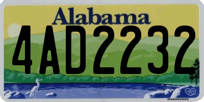 AL license plate 4AD2232