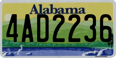 AL license plate 4AD2236