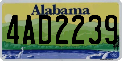 AL license plate 4AD2239