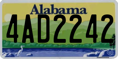 AL license plate 4AD2242