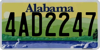 AL license plate 4AD2247