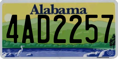 AL license plate 4AD2257