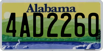 AL license plate 4AD2260