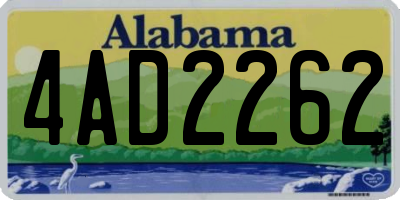 AL license plate 4AD2262