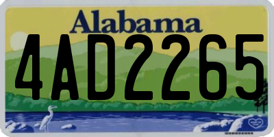 AL license plate 4AD2265