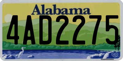 AL license plate 4AD2275