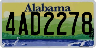 AL license plate 4AD2278