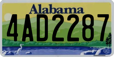 AL license plate 4AD2287