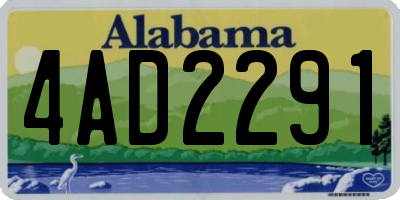 AL license plate 4AD2291