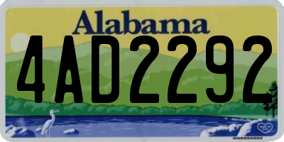 AL license plate 4AD2292