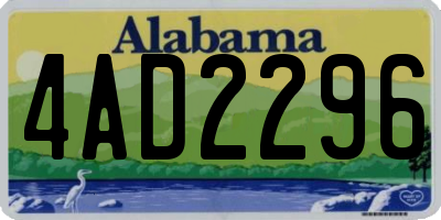 AL license plate 4AD2296