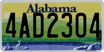 AL license plate 4AD2304