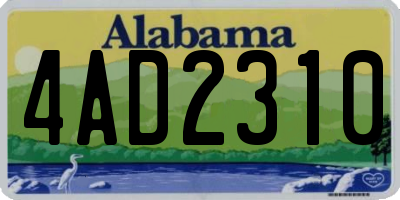 AL license plate 4AD2310