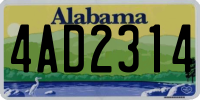 AL license plate 4AD2314