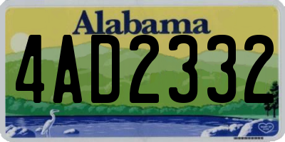 AL license plate 4AD2332