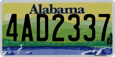 AL license plate 4AD2337
