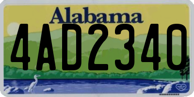 AL license plate 4AD2340