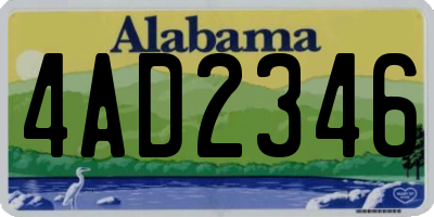 AL license plate 4AD2346