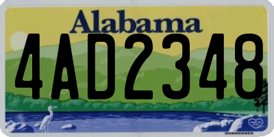AL license plate 4AD2348