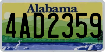 AL license plate 4AD2359