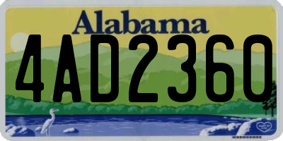 AL license plate 4AD2360