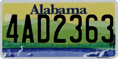 AL license plate 4AD2363