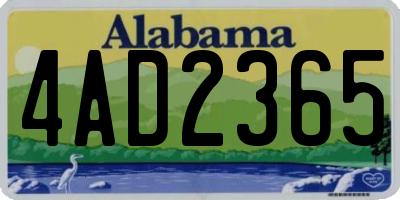 AL license plate 4AD2365