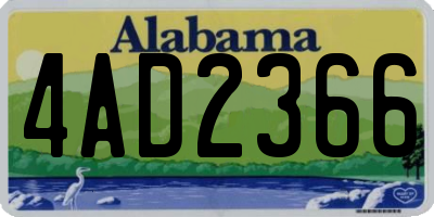 AL license plate 4AD2366