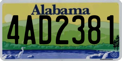 AL license plate 4AD2381