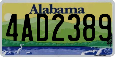 AL license plate 4AD2389