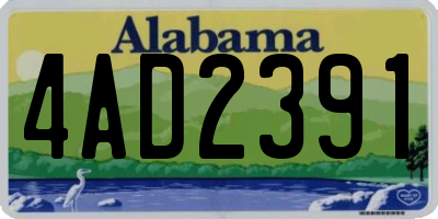 AL license plate 4AD2391
