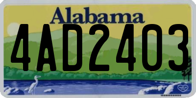 AL license plate 4AD2403