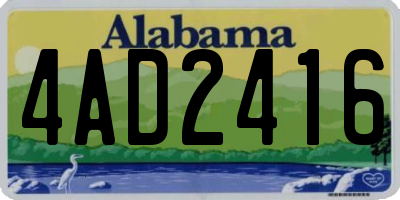 AL license plate 4AD2416