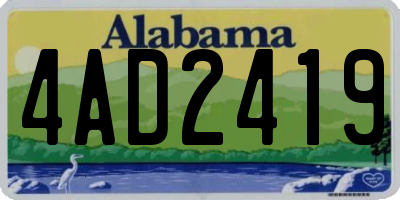 AL license plate 4AD2419