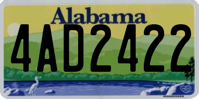 AL license plate 4AD2422