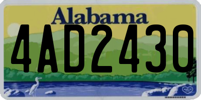 AL license plate 4AD2430