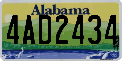 AL license plate 4AD2434