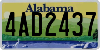 AL license plate 4AD2437
