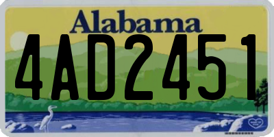 AL license plate 4AD2451