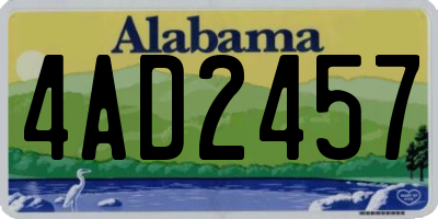 AL license plate 4AD2457