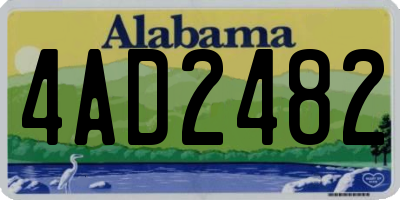 AL license plate 4AD2482