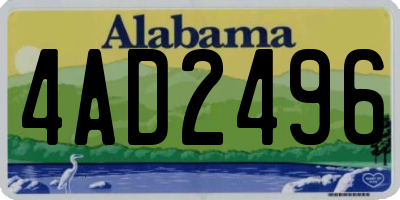 AL license plate 4AD2496