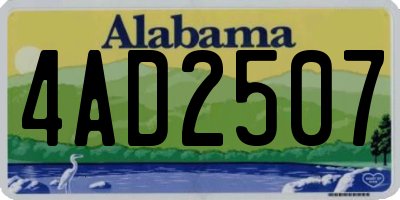 AL license plate 4AD2507