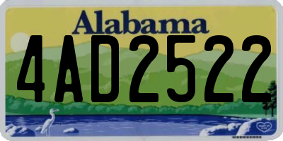 AL license plate 4AD2522
