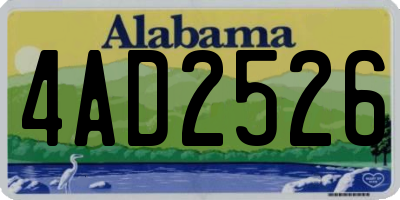 AL license plate 4AD2526